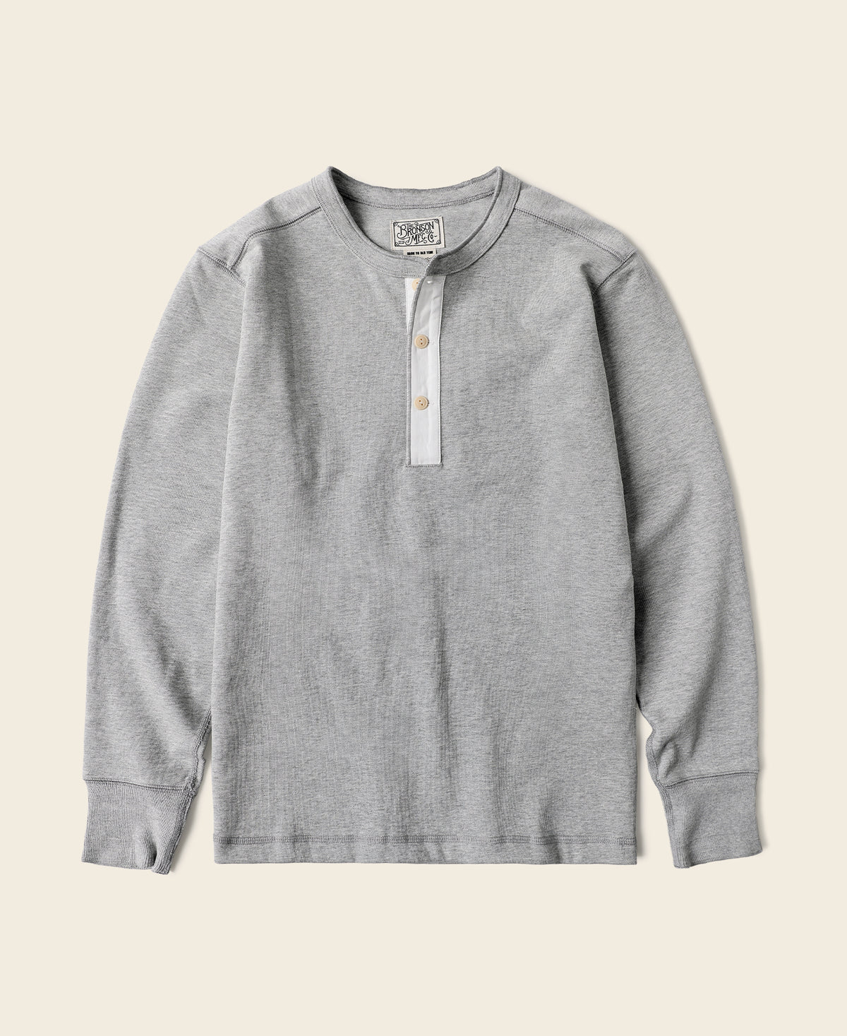 Vintage Long Sleeve Henley Shirt - Gray