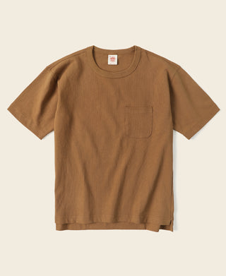 9.8 oz Cotton Classic Pocket T-Shirt - Light Brown　