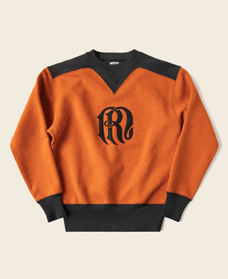 V-Inset Two-Tone Sweatshirt - Orange