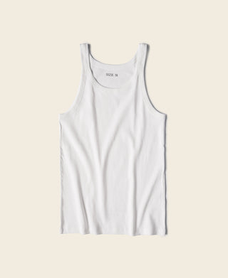 Military Cotton Tank Top - White