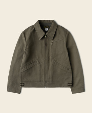 1940s Pique Stripe Cotton Cossack Jacket - Light Coffee