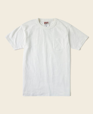 Loopwheel Tubular Slub Cotton Pocket T-Shirt - White