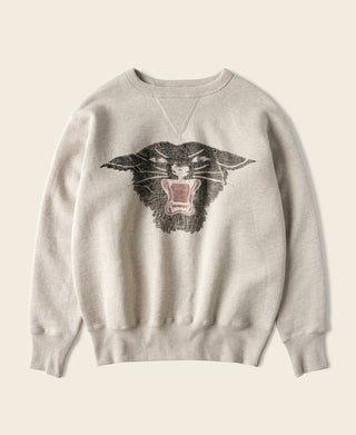1930s Rugged CCC Black Panther Double V-Neck Insert Sweater - Apricot