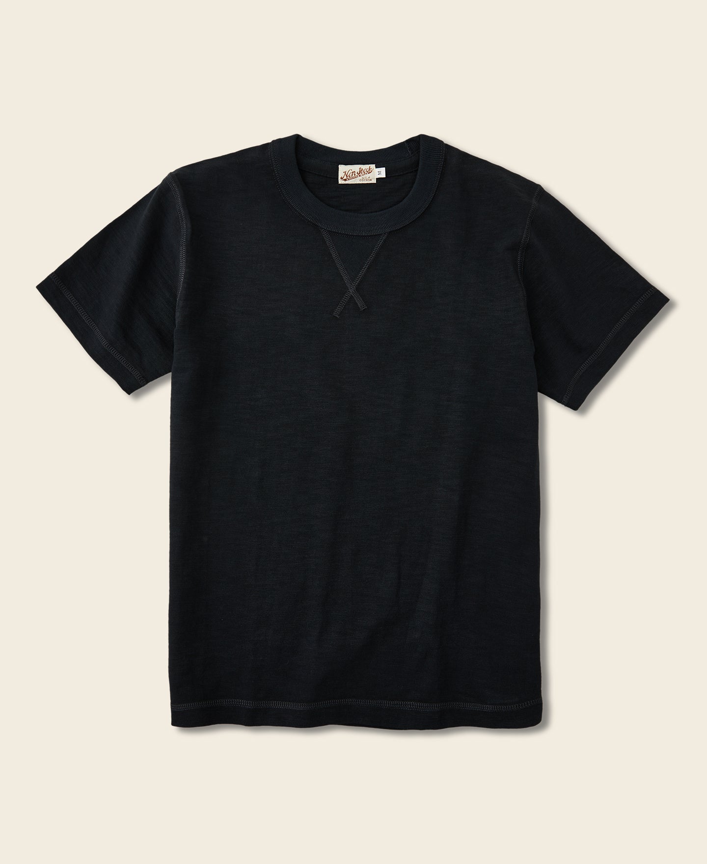 10.5 oz US Cotton Ring-spun V-Shaped Tubular Gusset T-Shirt - Black