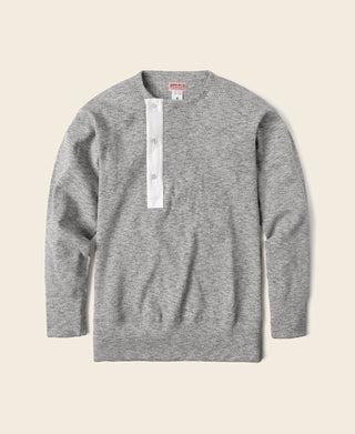 14 oz Side Closing Henley Shirt - Gray