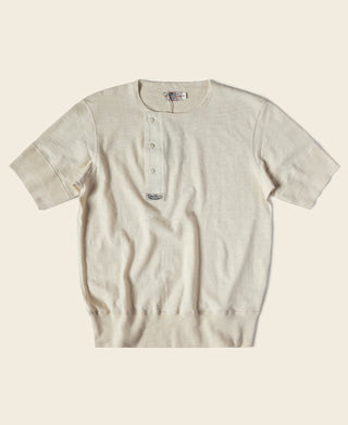 Side Closing Short Sleeve Henley T-Shirt - Embryo