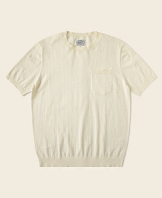 1950s Jersey Knit Short Sleeve Pocket T-Shirt - Apricot