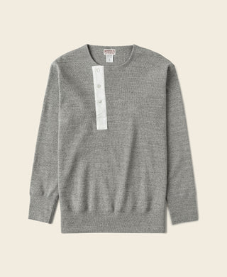 14 oz Side Closing Henley Shirt - Gray