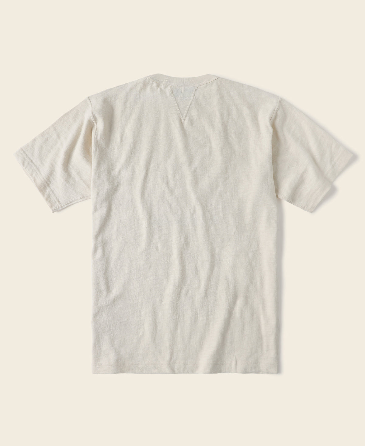 Slub Cotton Printing Boat Neck Gusset T-Shirt - Apricot