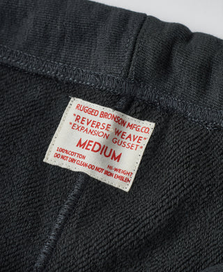 1950s 20.5 oz Terry Cloth Reverse Weave Sweatpants - Black