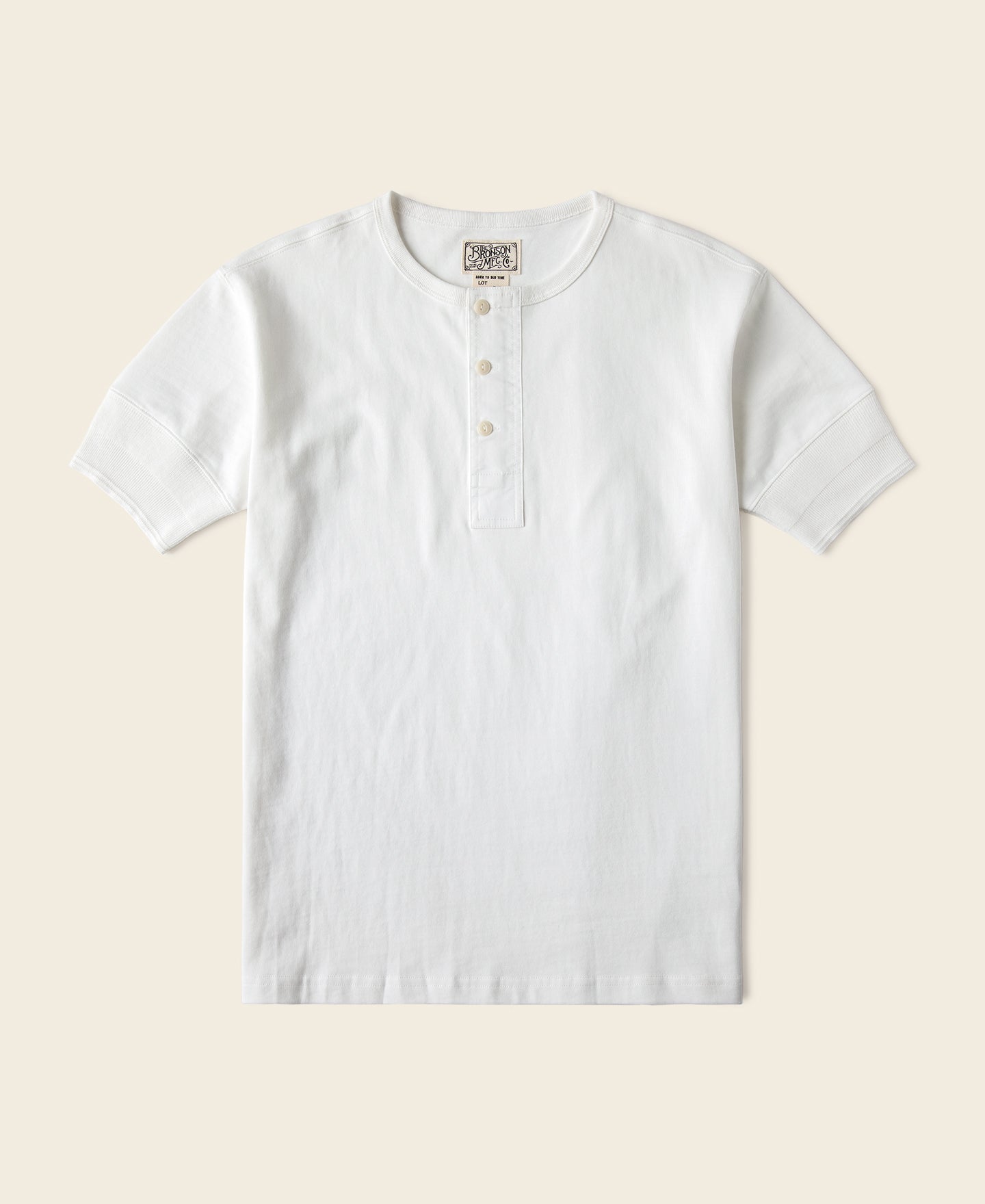 Men's Vintage Short Sleeve Henley Neck T-Shirt – White | Bronson