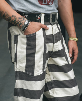 Heavyweight Wide Striped Prisoner Pants