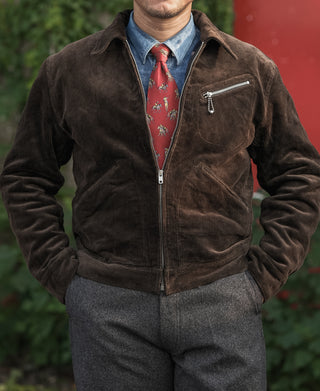 1940s Heavyweight Corduroy Cossack Jacket - Brown