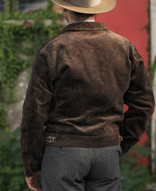 1940s Heavyweight Corduroy Cossack Jacket - Brown