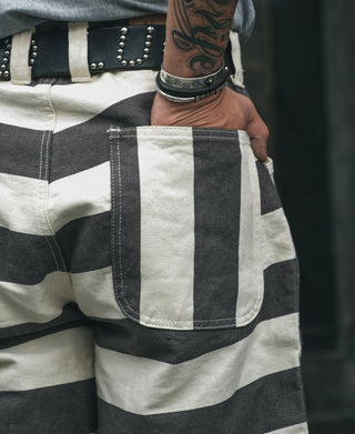 Heavyweight Wide Striped Prisoner Pants