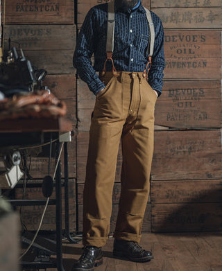Heavy Duty Canvas Double Knee Pants - Brown