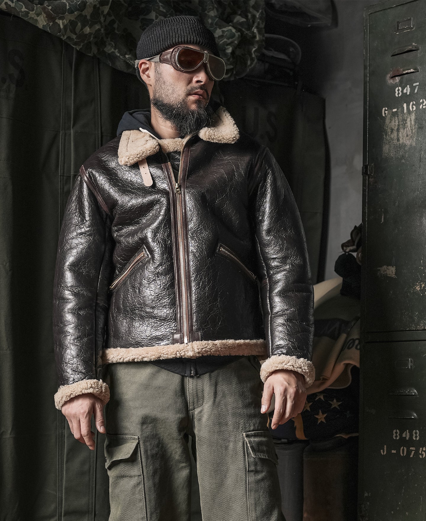 USAAF Type D-1 Mechanics Shearling Jacket | Bronson - Bronson Mfg. Co.