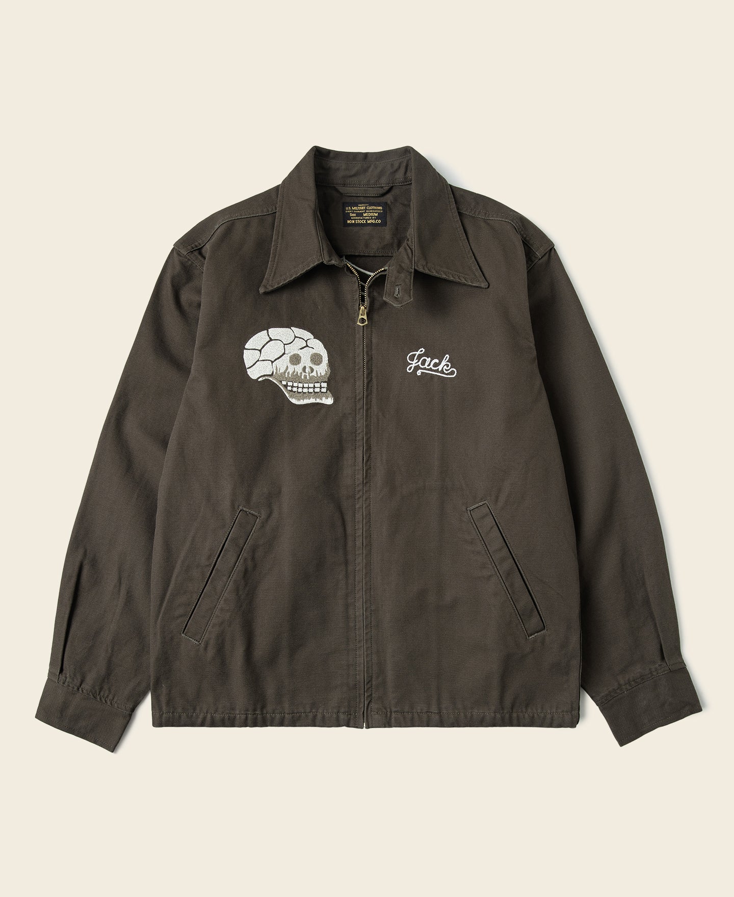 【60s】Special souvenir jacket 1960s Skull Embroidery Vietnam Souvenir Jacket - Green | Bronson