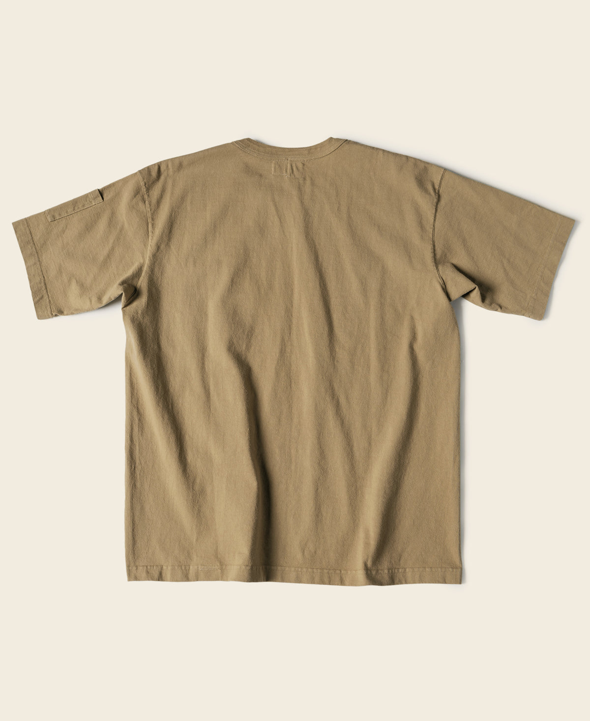 Slanted Pocket High Twist Cotton Tubular T-Shirt - Khaki