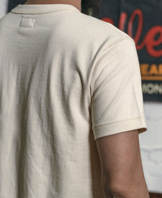 Apricot athletic T-shirt back view with crew neck and short sleeves
