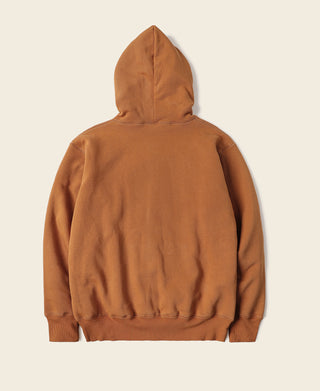 1950s Wind Shield Full-Zip Thermal Hoodie - Orange