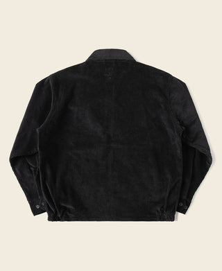 9 Wale Cotton Corduroy Zip-Up Jacket - Black