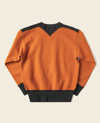 V-Inset Two-Tone Sweatshirt - Orange