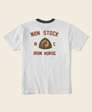 Retro Motorcycle Graphic T-Shirt - White