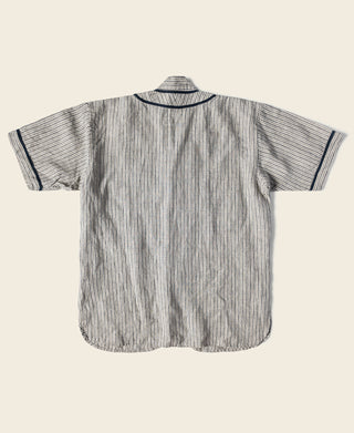 1930s Striped Linen Baseball Shirt