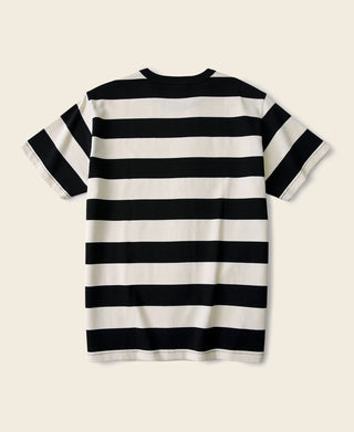 Heavyweight Cotton Wide Striped T-Shirt - Black/White