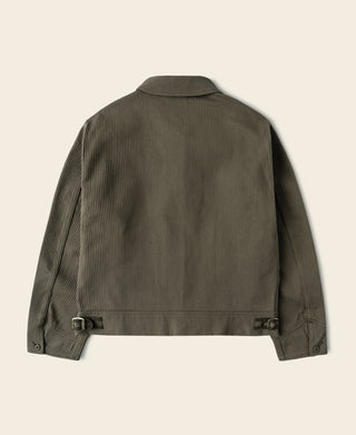 1940s Pique Stripe Cotton Cossack Jacket - Light Coffee