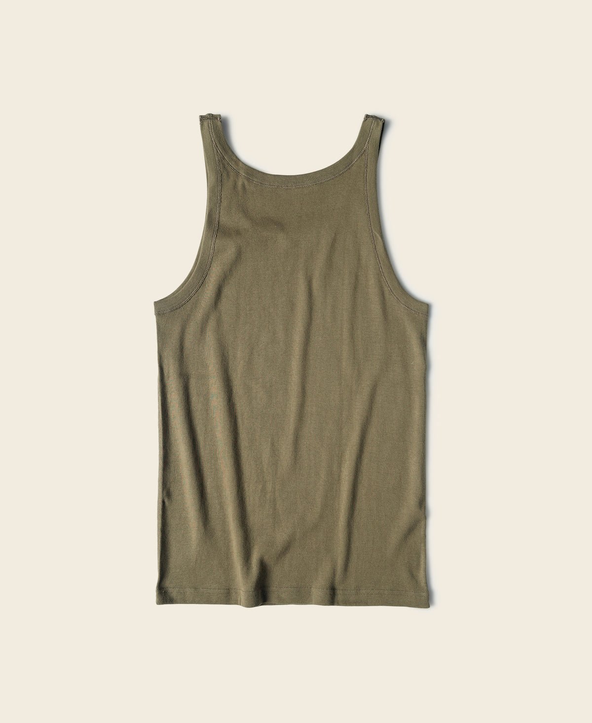 Military Cotton Tank Top - Olive