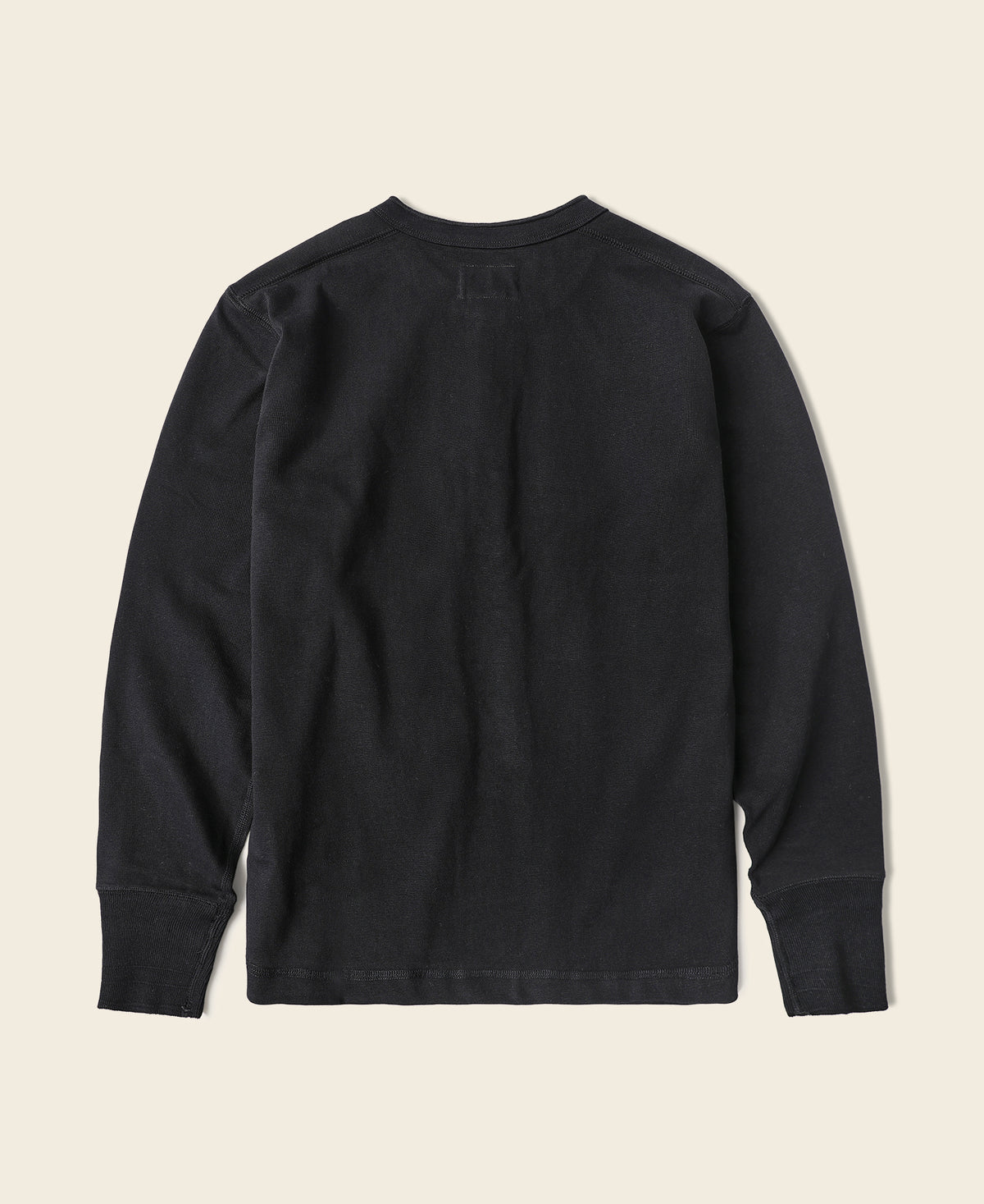 Vintage Long Sleeve Henley Shirt - Black