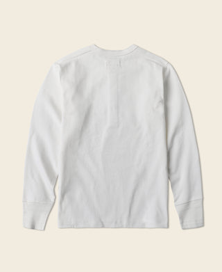 Vintage Long Sleeve Henley Shirt - White