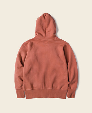 17.5 oz Terry Cloth Full-Zip Hoodie - Brick Red