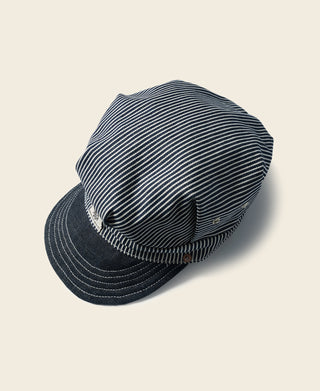 Hickory Stripe Railroad Engineer Cap