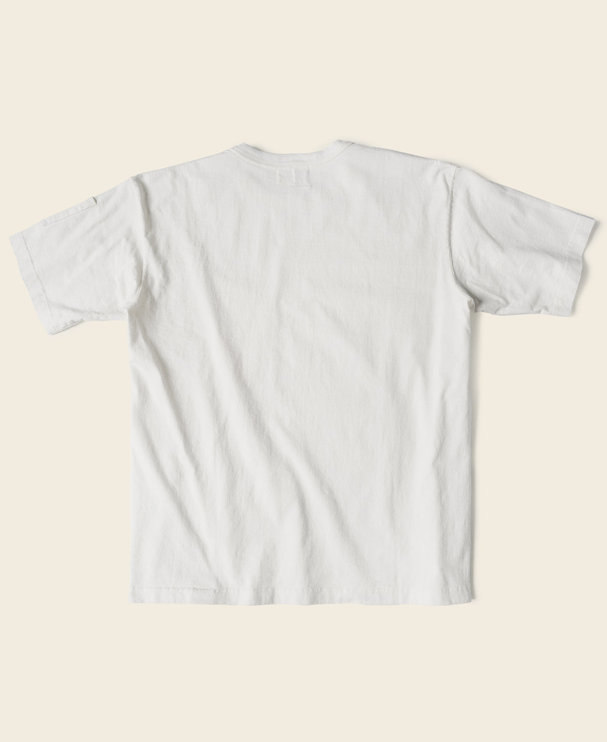 Slanted Pocket High Twist Cotton Tubular T-Shirt - White