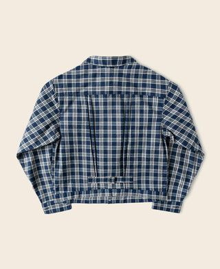 Lot 891 1890s Triple-Pleat Palaka Plaid Work Jacket