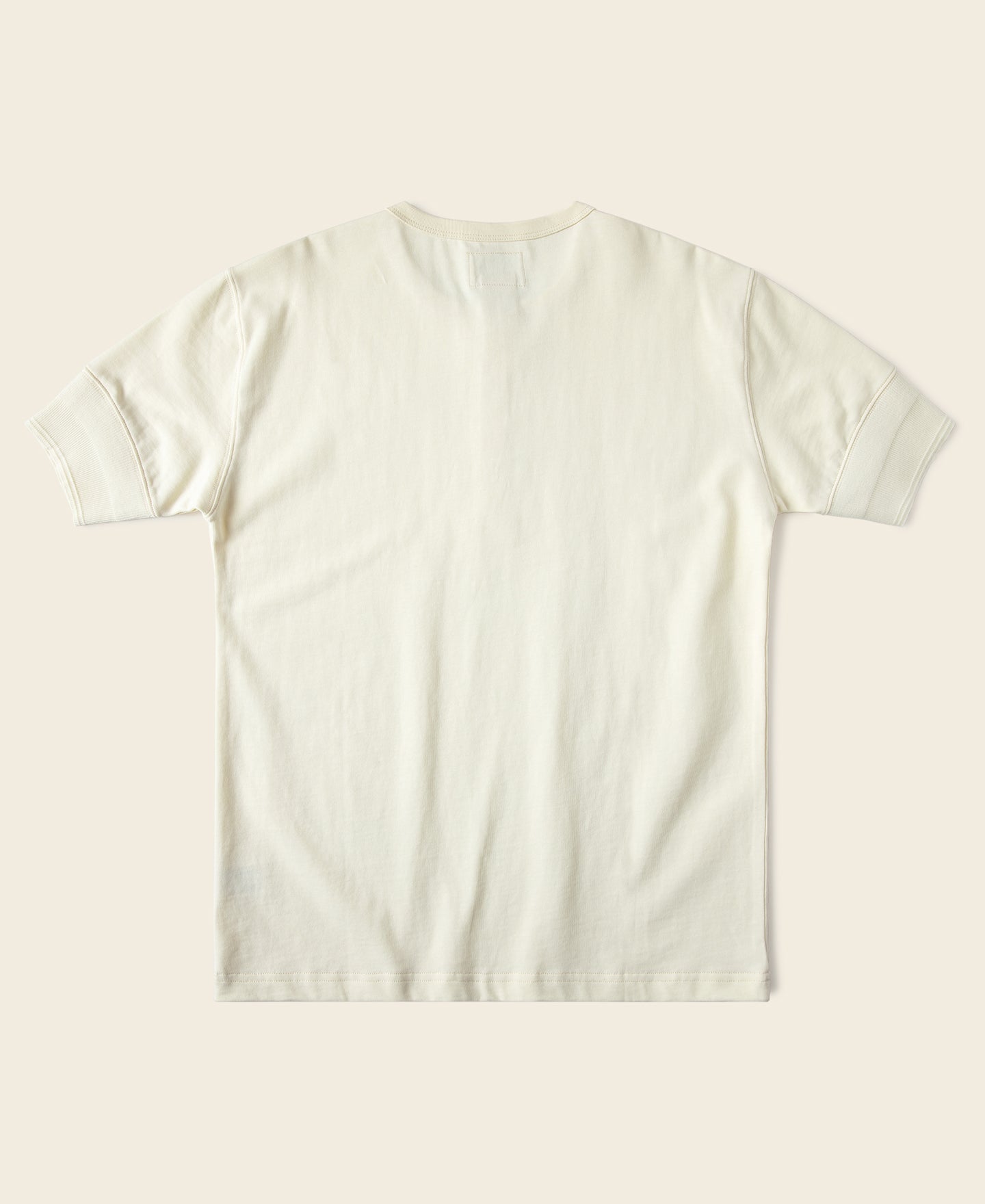 Mens Classic Short Sleeve Henley T-Shirt - Cream | Bronson Mfg
