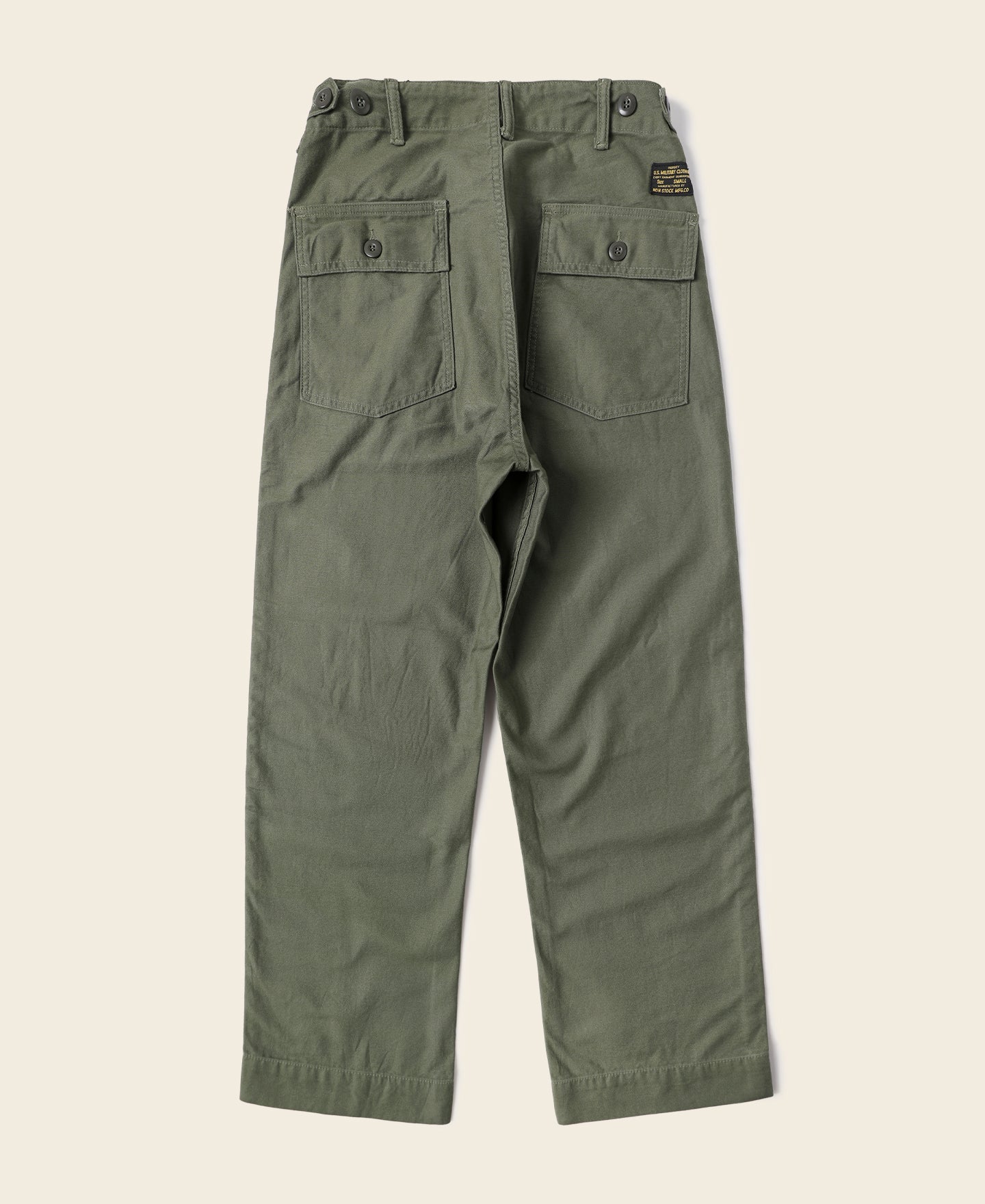 Mens - Straight Linen Fatigue Pants in Oil Green | Superdry UK