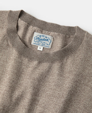 1950s Jersey Knit Short Sleeve Crewneck T-Shirt - Light Brown