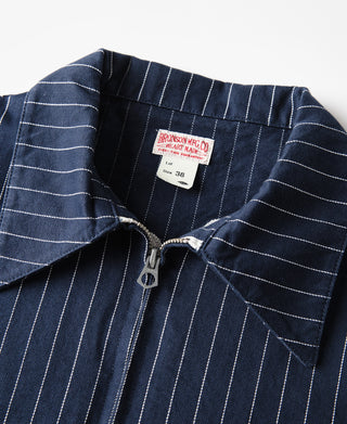 Lot 954 1950s Motorcycle Mechanic Stripe Chore Coat - Navy