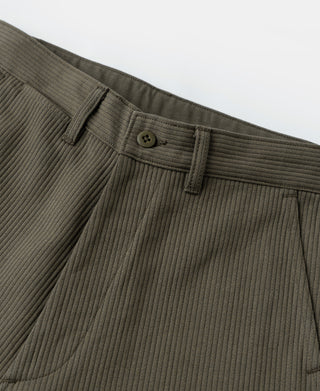 1940s Pique Stripe Cotton Work Trousers - Light Coffee