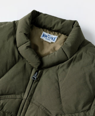 1970s Vintage Quilted Padded Vest - Olive