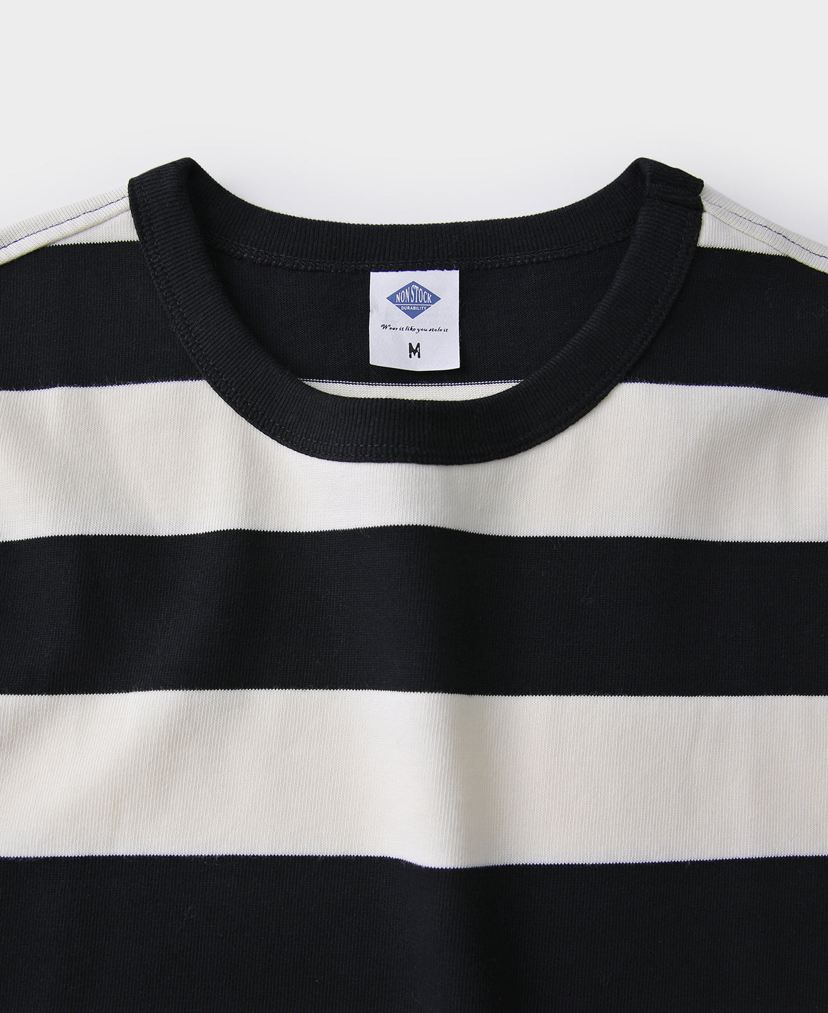 Heavyweight Cotton Wide Striped T-Shirt - Black/White