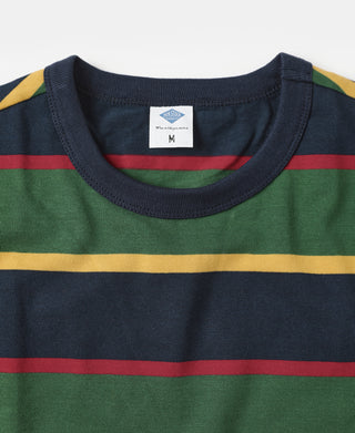 9.8 oz IVY Style Striped T-Shirt - Navy/Green