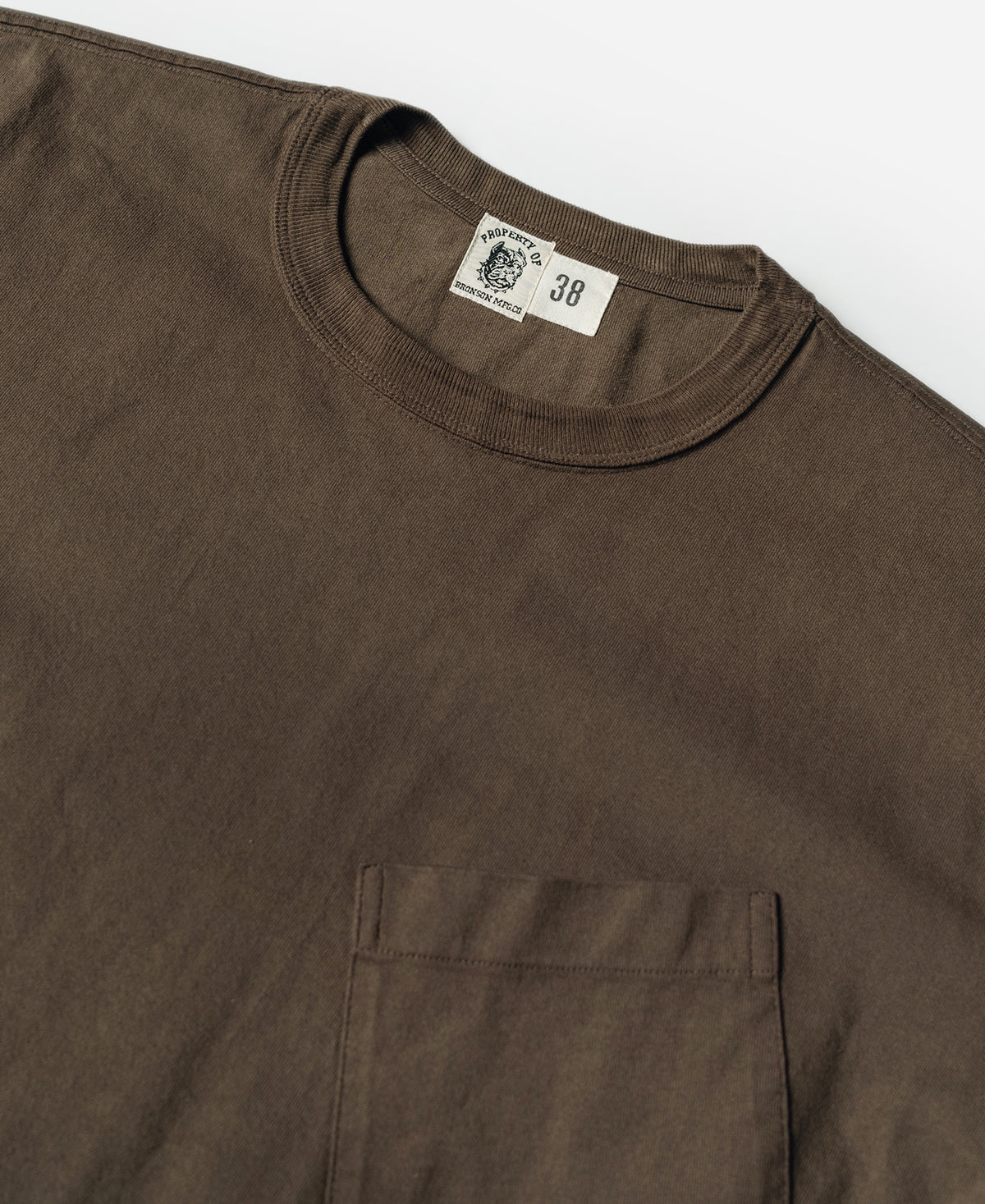 Slanted Pocket High Twist Cotton Tubular T-Shirt - Coffee