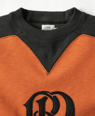 V-Inset Two-Tone Sweatshirt - Orange