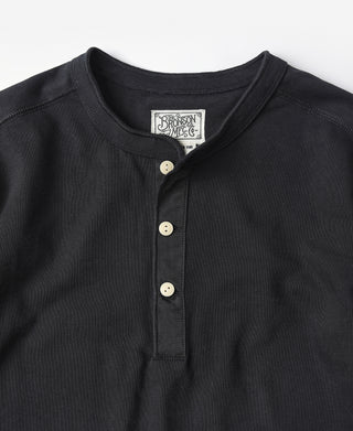 Vintage Long Sleeve Henley Shirt - Black