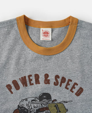 Retro Motorcycle Graphic T-Shirt - Gray